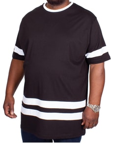 Bigdude Kontraststreifen T-Shirt Schwarz