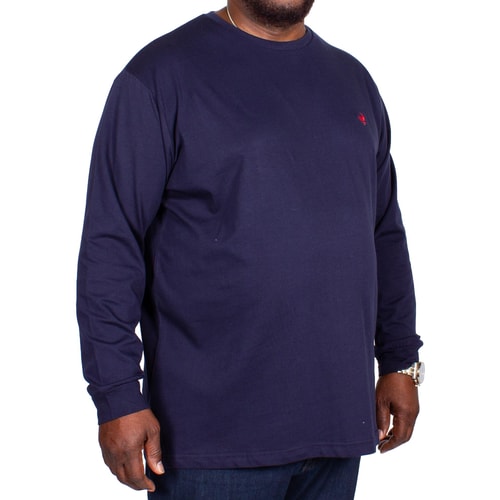 Bigdude Sweatshirt Rundhalsausschnitt Marineblau 