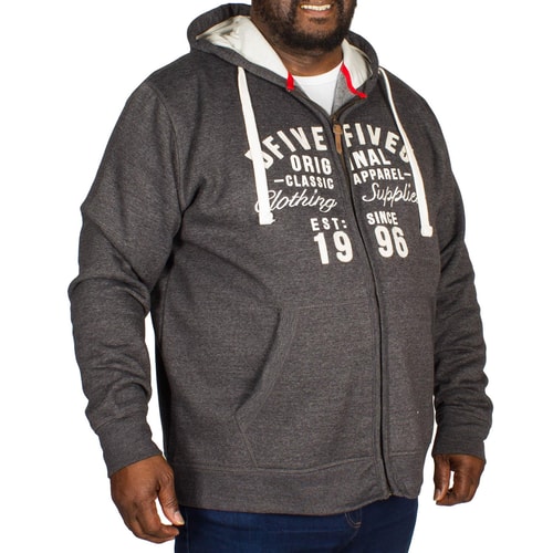 D555 Kapuzenpullover Vadal mit RV Grau 