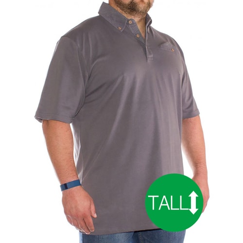 Bigdude Punktemuster Polo Shirt Graphitfarben - Tall Collection