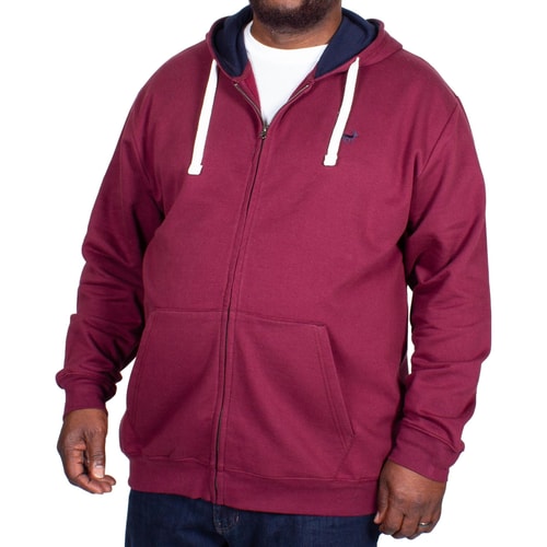 Bigdude Fleece Kapuzenjacke Weinrot 