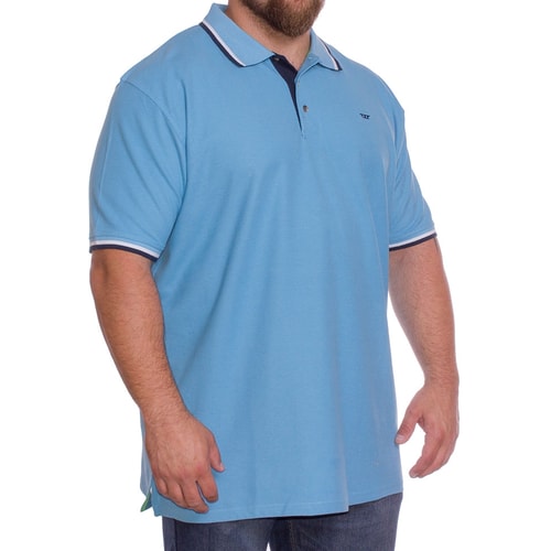 D555 Racer Poloshirt Himmelblau