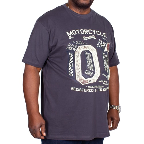 Espionage T-Shirt Motorcycle Aufdruck Grau 