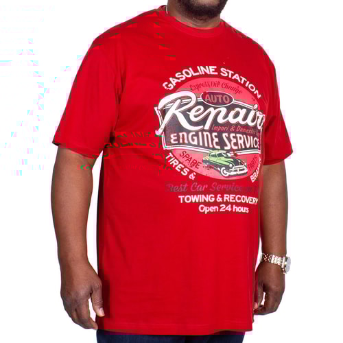 Espionage T-Shirt Auto Repair Aufdruck Dunkelrot