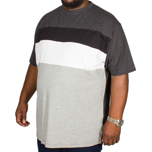 Kam T-Shirt Blockfarben Grau 