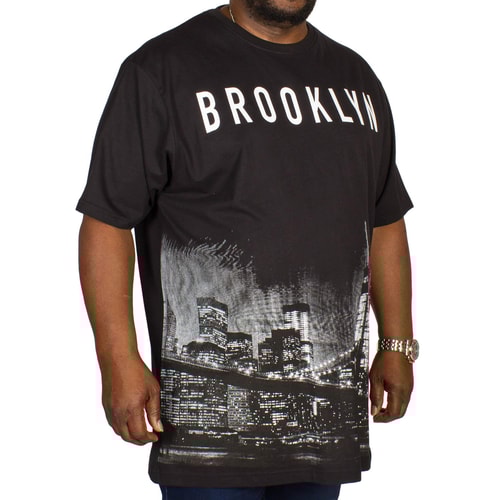Kam T-Shirt mit Brooklyn Print Schwarz