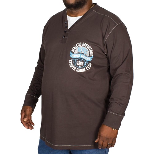 KAM Langarm Baseball T-Shirt Anthrazit 