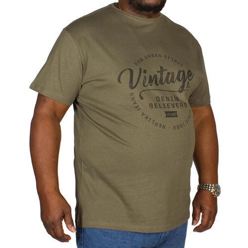 Replika Vintage Print T-Shirt Grün