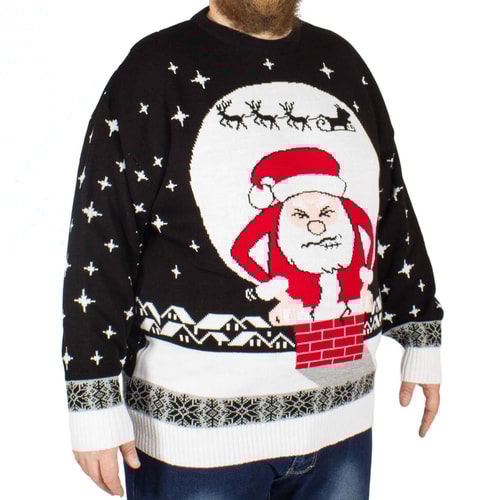 Brooklyn Santa Chimney Christmas Jumper Black