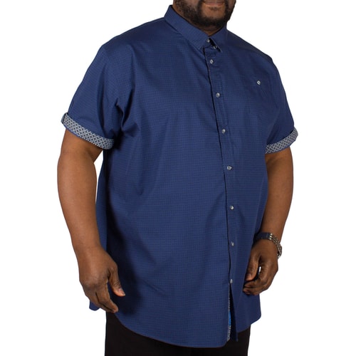 D555 Julian Mini Flower Print Button Down Short Sleeved Shirt