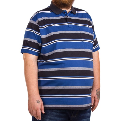 Brooklyn Striped Polo Shirt Royal Blue