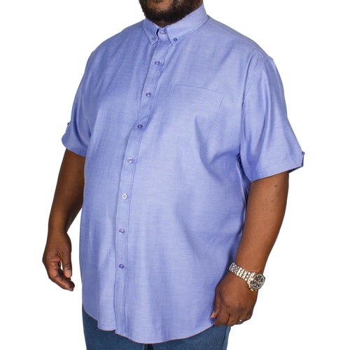Espionage Oxford Kurzarmhemd Blau