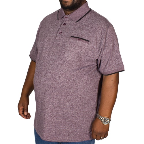 Espionage meliertes Jersey Poloshirt Bordeauxrot