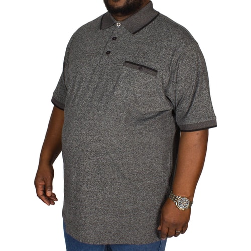 Espionage meliertes Jersey Poloshirt Grau