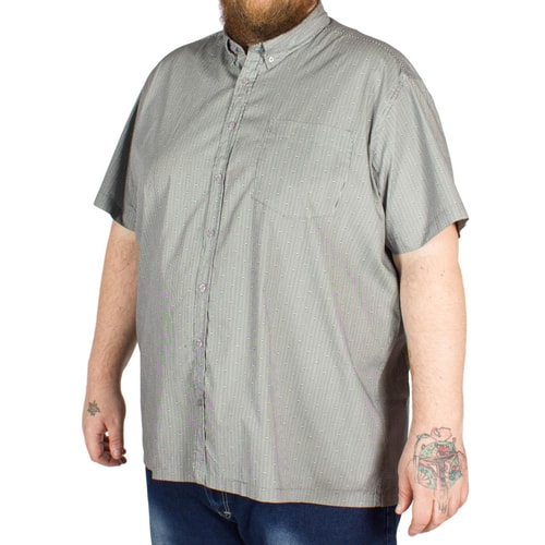 Bigdude Kurzarmhemd Streifenmuster Schwarz