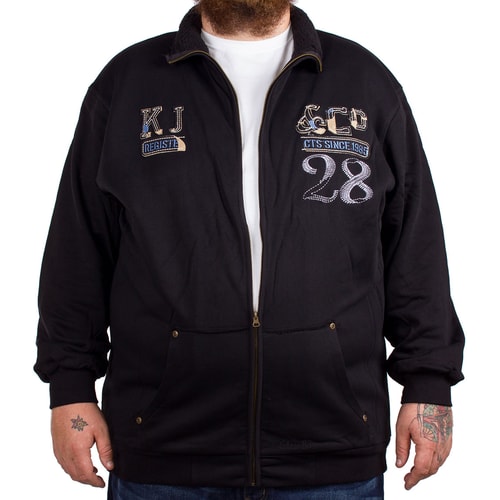 KAM Sherpa Lined Track Top Black