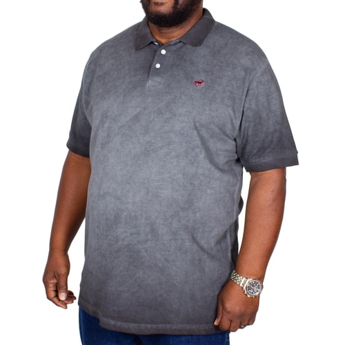 Bigdude Acid Wash Poloshirt Schwarz
