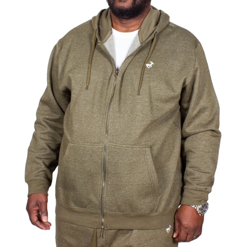 Bigdude melierte Kapuzenjacke Khaki Tall Fit 