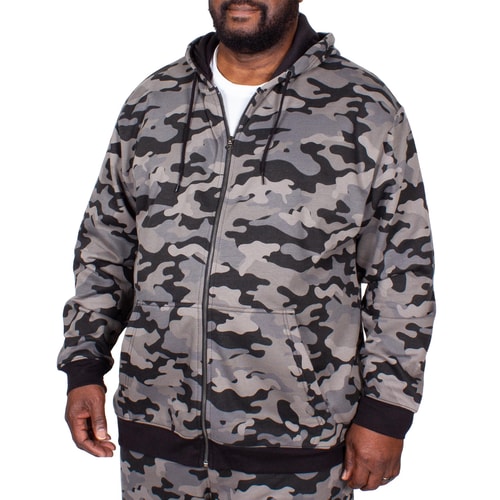 Bigdude Camouflage Kapuzenjacke Grau Tall Fit 
