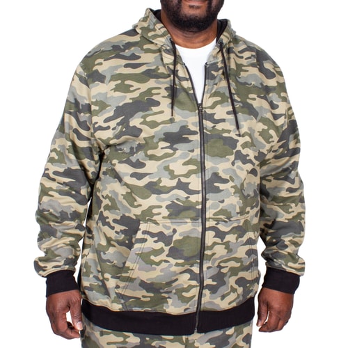Bigdude Camouflage Kapuzenjacke Khaki Tall Fit 
