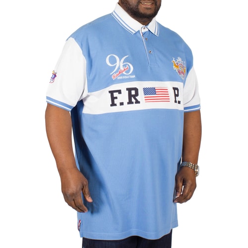 D555 Aryan Polo Shirt Blue/White