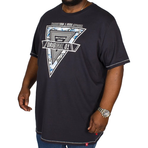 D555 bedrucktes T-Shirt Gary Dunkelblau