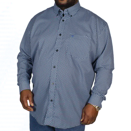 Cotton Valley Langarmhemd mit Blumenmuster Dunkelblau