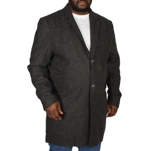 D555 karierte Mantel Terry Anthrazit 