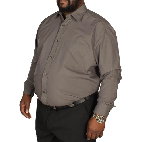 Metaphor einfarbiges Langarmhemd Anthrazit 