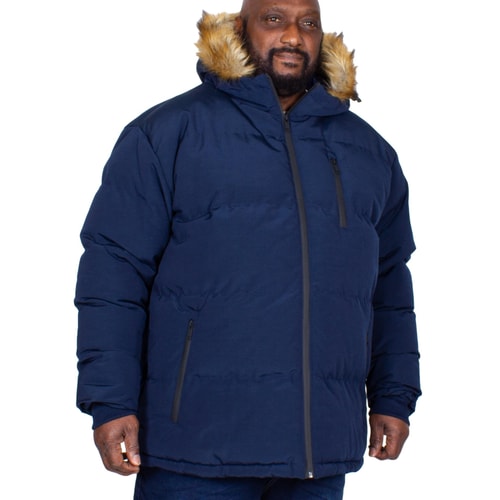 Bigdude Parka mit Fellkapuze Marineblau