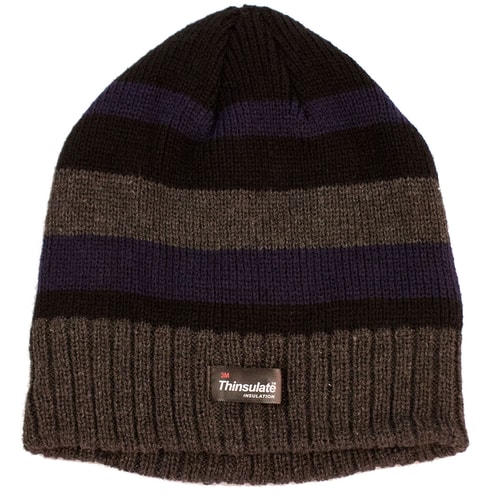 Thinsulate Navy Stripe Beanie Hat