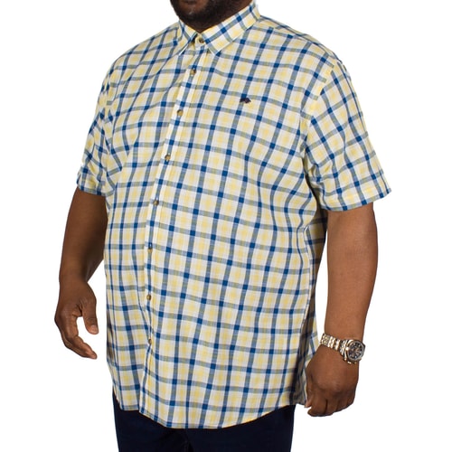 Raging Bull Kurzärmliges Karohemd Gelb