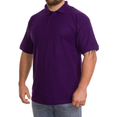 Einfarbig Fliederfarbenes Polohemd