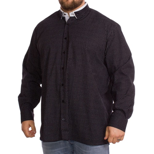 Louie James Black Reverse Collar Shirt