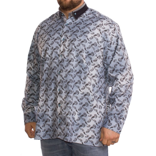 Louie James Paisley Reverse Collar Shirt