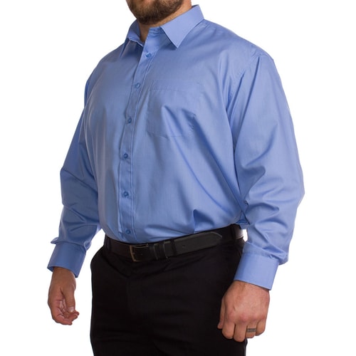 Rael Brook Einfarbig Blaues Langarmhemd