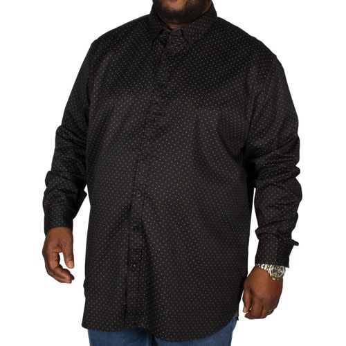 D555 Hemd Jahine Kreismuster Schwarz