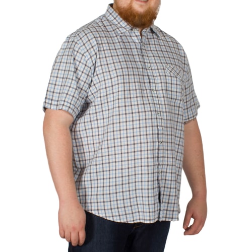 KAM Jeans Kurzarm-Karohemd Blau