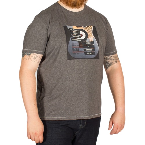 Ben Sherman  T-Shirt Gitarrendruck Grau