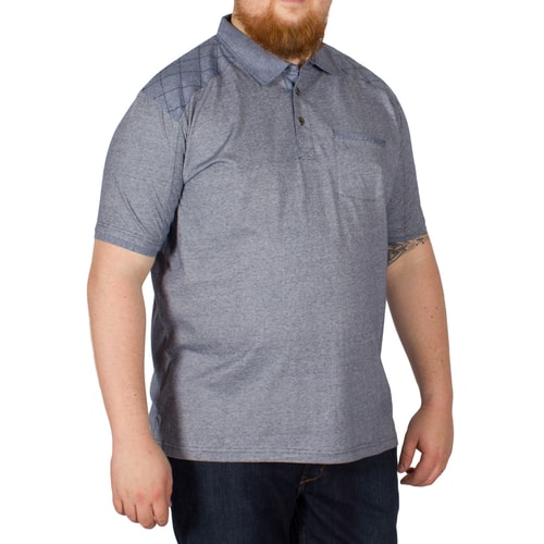 KAM Jeans Poloshirt Blau meliert 