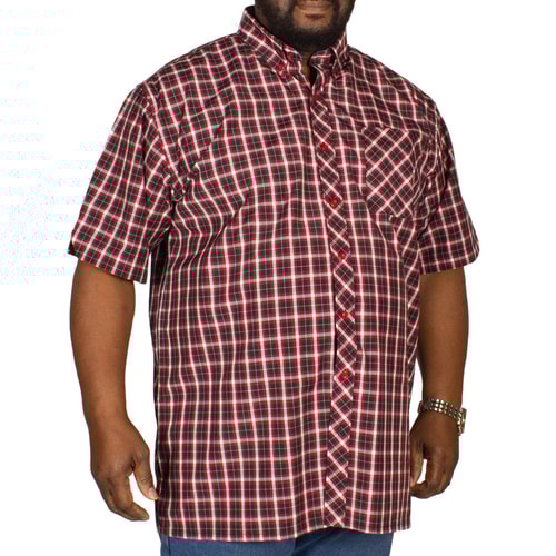 Espionage kariertes Kurzarmhemd Schwarz / Rot