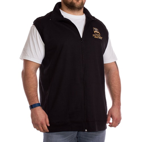 Metaphor Sleeveless Funnel Neck Black Gilet