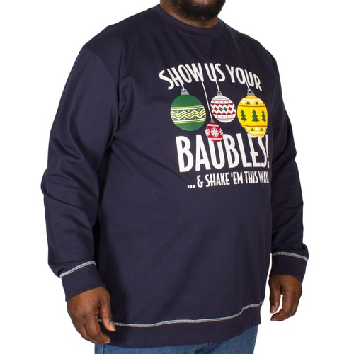 D555 Sweatshirt mit Weihnachts-Print Dunkelblau