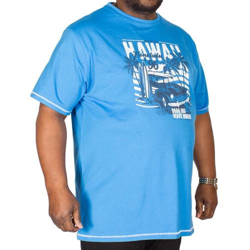 D555 Hawaii T-Shirt Blau
