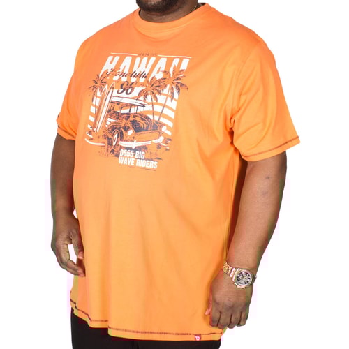D555 T-Shirt Fremont mit Hawaii Print Orange