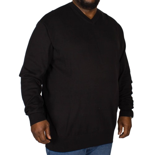 KAM Strickpullover mit V-Ausschnitt Schwarz