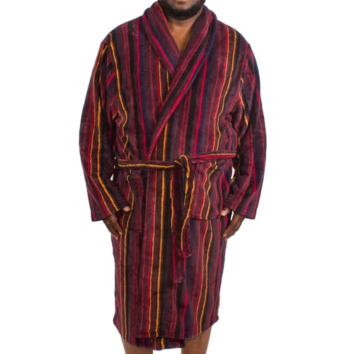 Espionage Stripe Fleece Dressing Gown