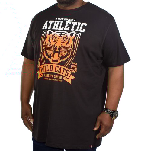 D555 Stacy Wild Cats Print T-Shirt Black