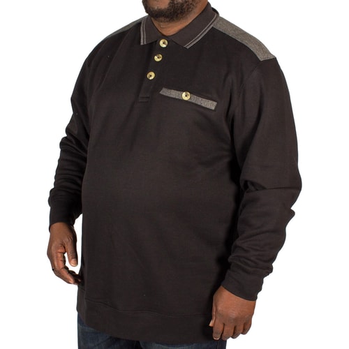 KAM Pullover Polo-Stil Schwarz