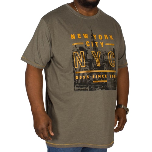 D555 T-Shirt Alex mit NYC Print Khaki